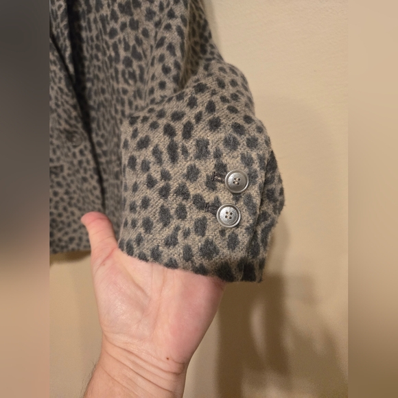 Ann Taylor Loft Leopard Wool Blend Lined Jacket Blazer Size 12P EUC - Picture 7 of 15